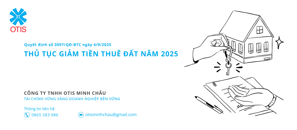 Quyết định số 3097/QĐ-BTC ngày 4/9/2025 về thủ tục giảm tiền thuê đất năm 2025