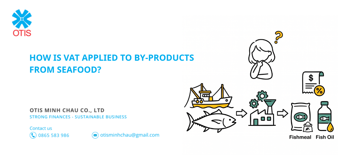 How is VAT applied to by-products from seafood?